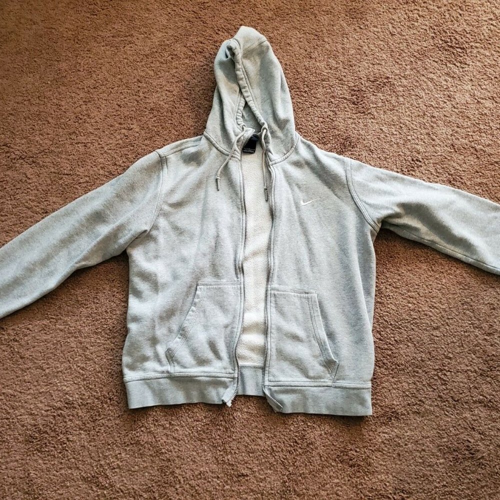 NIKE Full Zip Hoodie Size L Gray Womens - SEE NOTES